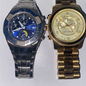 Casio Silver Watch and Michael Kors Gold Watch